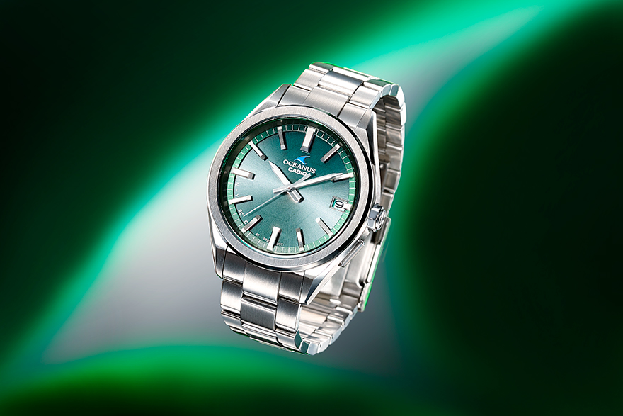 カシオ オシアナス 三針 OVW-T200文字盤の色ブルー系 - 腕時計