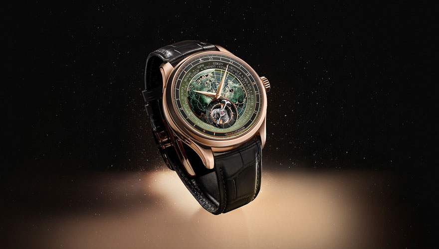 腕時計トゥールビヨン ワールドタイム エナメル文字盤 - 時計